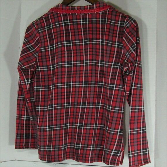 Celestial Dreams 2pc Red Plaid Flannel Pajama Set Size Small - Picture 3 of 8